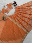 DESIGNER GEORGETTE THREAD WITH SEQUENCE WORK LEHENGA CHOLI WITH DUPATTA WEDDING WEAR WHOLESALE PRICE ETHNIC GARMENT (1)