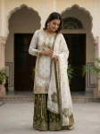DESIGNER GMY SILK EMBROIDERY SEQUENCE WORK TOP PALAZZO WITH DUPATTA FESTIVE WEAR WHOLESALE PRICE ETHNIC GARMENT (5)