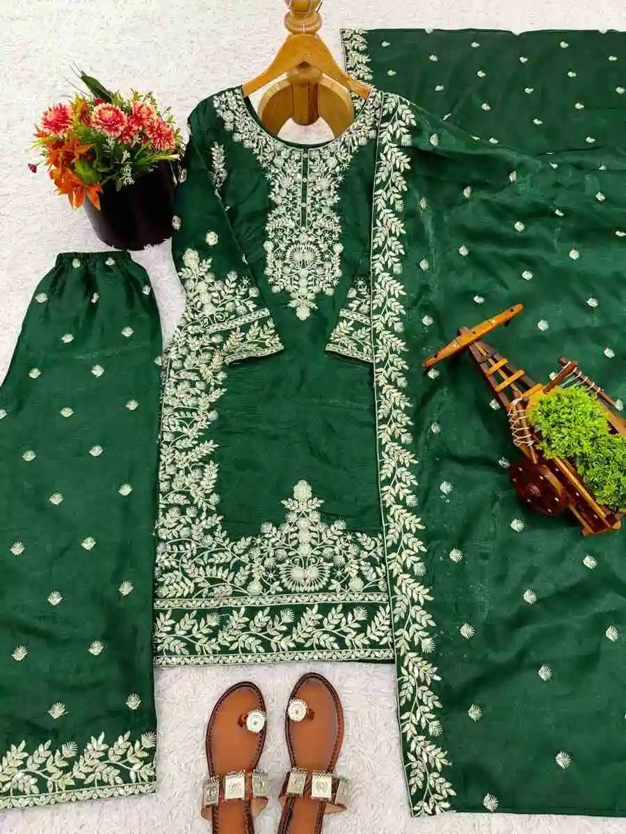 DESIGNER GMY SILK EMBROIDERY SEQUENCE WORK TOP PALAZZO WITH DUPATTA WEDDING WEAR WHOLESALE PRICE ETHNIC GARMENT (12)