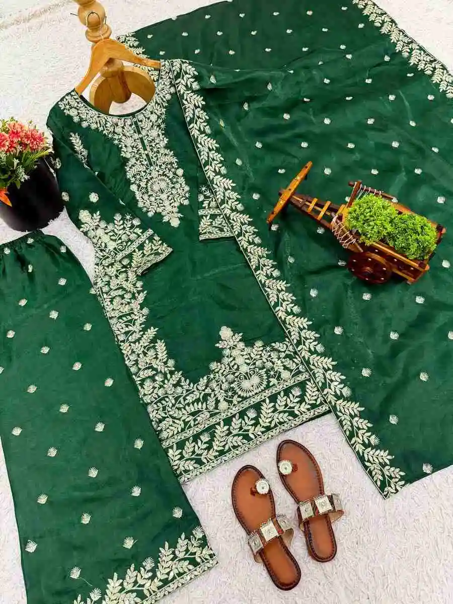 DESIGNER GMY SILK EMBROIDERY SEQUENCE WORK TOP PALAZZO WITH DUPATTA WEDDING WEAR WHOLESALE PRICE ETHNIC GARMENT (14)