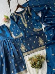 DESIGNER GMY SILK SEQUENCE EMBROIDERY WORK TOP SHARARA WITH DUPATTA FESTIVE WEAR WHOLESALE PRICE ETHNIC GARMENT (2)