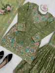 DESIGNER JMC SILK THREAD WITH SEQUENCE WITH RIVET MOTI WORK TOP SHARARA WITH DUPATTA FESTIVE WEAR WHOLESALE PRICE ETHNIC GARMENT (4)