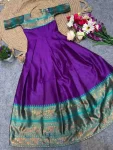 DESIGNER LICHI SILK JACQUARD WORK BORDER WORK KID’S GOWN FESTIVE WEAR WHOLESALE PRICE ETHNIC GARMENT (1)