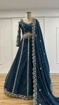 DESIGNER MALAI SILK SEQUENCE WORK & ZARI WORK LEHENGA CHOLI WITH DUPATTA RECEPTION WEAR WHOLESALE PRICE ETHNIC GARMENT (3)
