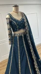 DESIGNER MALAI SILK SEQUENCE WORK & ZARI WORK LEHENGA CHOLI WITH DUPATTA RECEPTION WEAR WHOLESALE PRICE ETHNIC GARMENT (3)