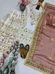DESIGNER NATURAL SILK EMBROIDERY CHAIN SEQUENCE WORK TOP PALAZZO WITH DUPATTA WEDDING WEAR WHOLESALE PRICE ETHNIC GARMENT (2)