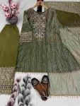 DESIGNER NYLON LINING EMBROIDERY SEQUENCE FANCY PATCH WORK TOP BOTTOM WITH DUPATTA FESTIVE WEAR WHOLESALE PRICE ETHNIC GARMENT (4)