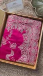 DESIGNER RANGOLI SILK THREAD EMBROIDERY CODING SEQUENCE WORK SAREE WITH UNSTITCHED BLOUSE WEDDING WEAR WHOLESALE PRICE ETHNIC GARMENT (8)