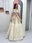 DESIGNER SHIMMER COSMOS EMBROIDERY SEQUENCE AND CODING WORK TOP LEHENGA SET WEDDING WEAR WHOLESALE PRICE ETHNIC GARMENT (7)
