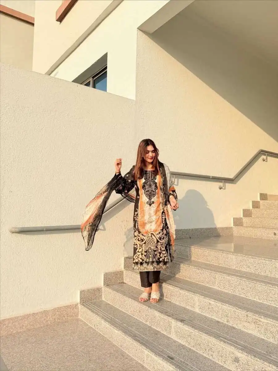 DESIGNER SOFT COTTON DIGITAL PRINT WITH EMBROIDERY WORK TOP BOTTOM WITH DUPATTA FESTIVE WEAR WHOLESALE PRICE ETHNIC GARMENT (5)