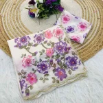 DESIGNER TABBY ORGANZA FLORAL PRINTS WITH BEADS AND CUT DANA HANDWORK SAREE WITH UNSTITCHED BLOUSE PARTY WEAR WHOLESALE PRICE ETHNIC GARMENT (6)