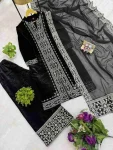 DESIGNER VELVET EMBROIDERY WORK TOP PALAZZO WITH DUPATTA PARTY WEAR WHOLESALE PRICE ETHNIC GARMENT (5)