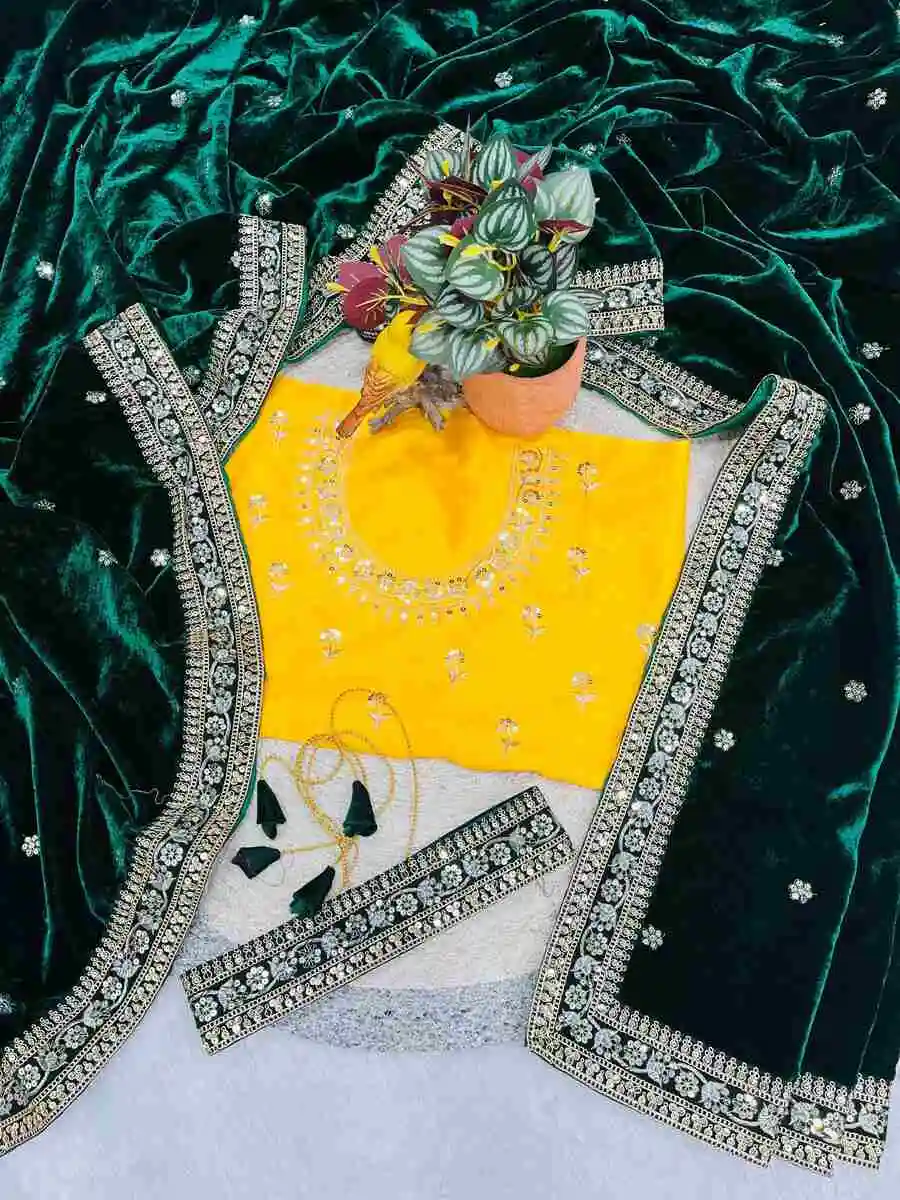 DESIGNER VELVET SEQUENCE AND JARI DORI EMBROIDERY LACE BORDER WORK SAREE WITH UNSTITCHED BLOUSE WEDDING WEAR WHOLESALE PRICE ETHNIC GARMENT (10)