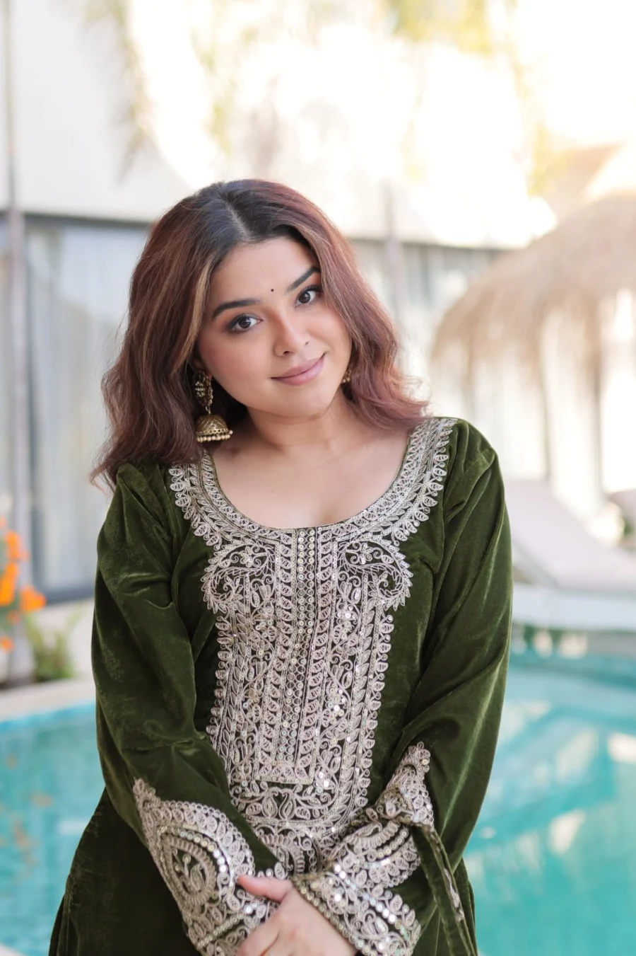 DESIGNER VELVET ZARI CODING EMBROIDERY WORK TOP PENT WITH BATWA FESTIVE WEAR WHOLESALE PRICE ETHNIC GARMENT (12)