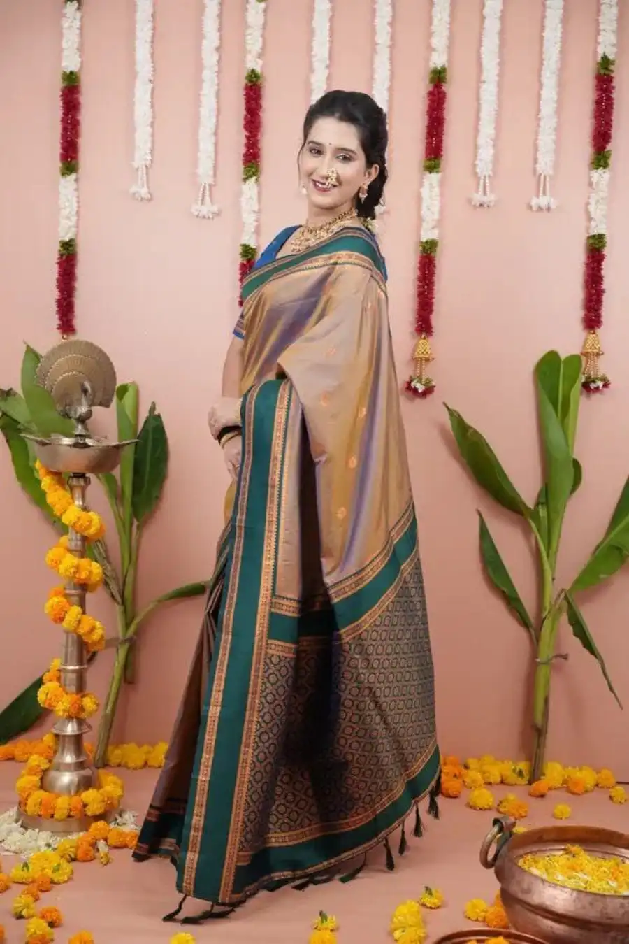 FANCY BANARASI SILK GOLDEN BANARASI ZARI WEAVING WORK SAREE WITH UNSTITCHED BLOUSE FESTIVE WEAR WHOLESALE PRICE ETHNIC GARMENT (8)