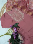 FANCY CHANDERI SEQUENCE CODING EMBROIDERY WORK TOP BOTTOM WITH DUPATTA FESTIVE WEAR WHOLESALE PRICE ETHNIC GARMENT (5)