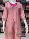 FANCY CHINON MULTI EMBROIDERY WORK TOP PALAZZO SET FESTIVE WEAR WHOLESALE PRICE ETHNIC GARMENT (2)