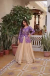 FANCY COSMOS WEAVING JACQUARD TOP LEHENGA SET WEDDING WEAR WHOLESALE PRICE ETHNIC GARMENT (9)