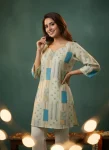 FANCY COTTON PRINTED WORK ONLY SHORT KURTI RAMA
