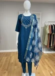 FANCY COTTON SILK EMBROIDERY WORK TOP BOTTOM WITH DUPATTA FESTIVE WEAR WHOLESALE PRICE ETHNIC GARMENT (3)