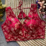 FANCY DOLA SILK PADDED BACK OPEN STYLE STITCHED BLOUSE RANI