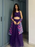 FANCY GEORGETTE DIGITAL PRINTED LEHENGA CHOLI WITH DUPATTA PURPLE