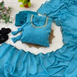 FANCY GEORGETTE HANDWORK GOWN BOTTOM WITH DUPATTA PARTY WEAR WHOLESALE PRICE ETHNIC GARMENT (12)