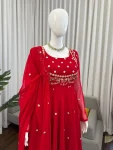 FANCY GEORGETTE THREAD & SEQUENCE WORK GOWN BOTTOM WITH DUPATTA WEDDING WEAR WHOLESALE PRICE ETHNIC GARMENT (2)