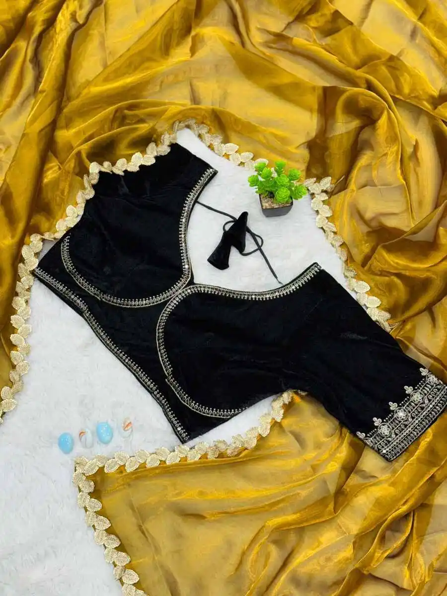 FANCY GMY SILK EMBROIDERY SEQUENCE & CODING WITH CUT WORK LACE BORDER SAREE WITH STITCHED BLOUSE PARTY WEAR WHOLESALE PRICE ETHNIC GARMENT (3)