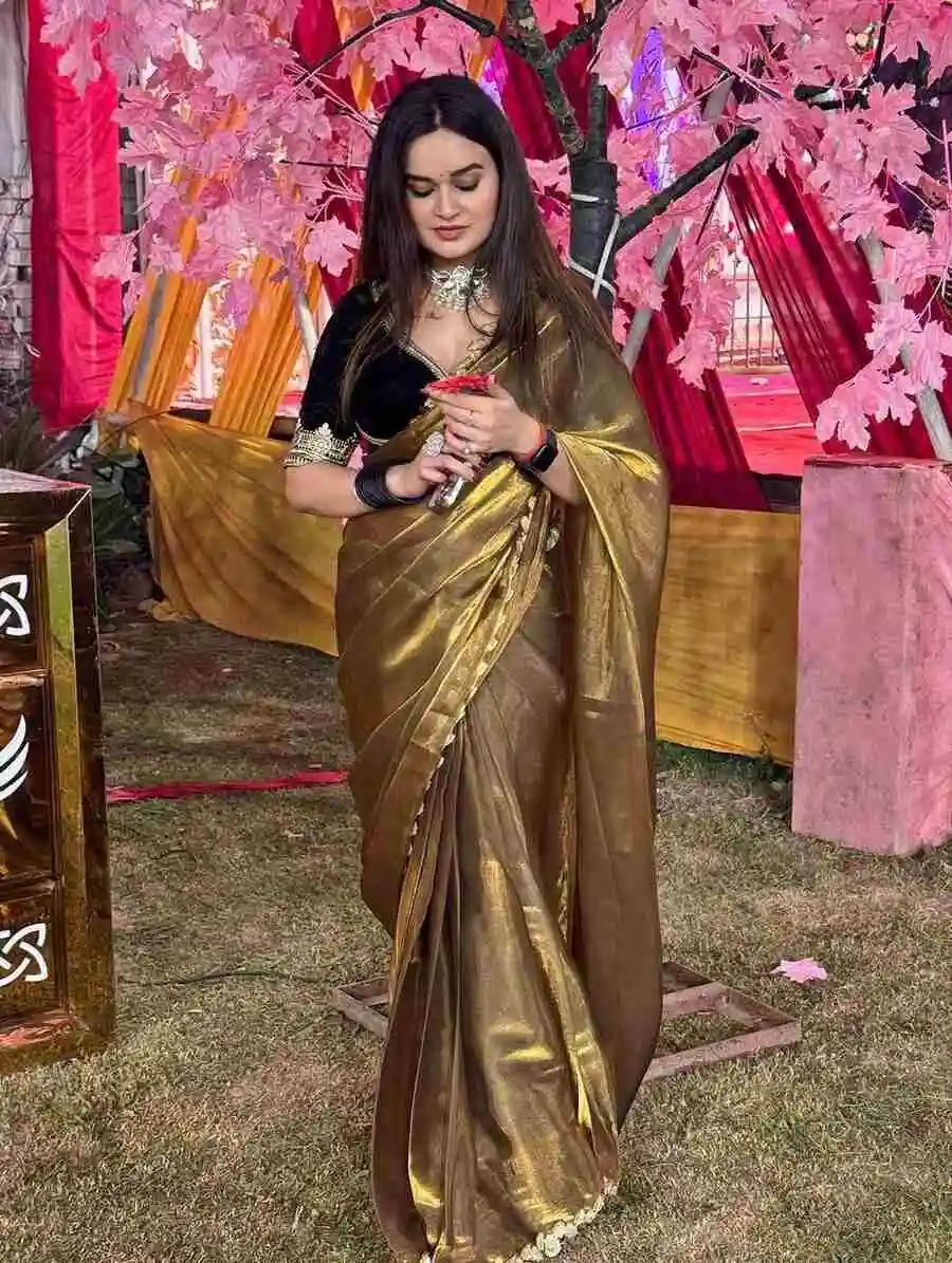 FANCY GMY SILK EMBROIDERY SEQUENCE & CODING WITH CUT WORK LACE BORDER SAREE WITH STITCHED BLOUSE PARTY WEAR WHOLESALE PRICE ETHNIC GARMENT (7)