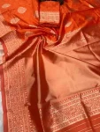 FANCY LICHI SILK BANARASI WEAVING WORK SAREE WITH UNSTITCHED BLOUSE FESTIVE WEAR WHOLESALE PRICE ETHNIC GARMENT (5)