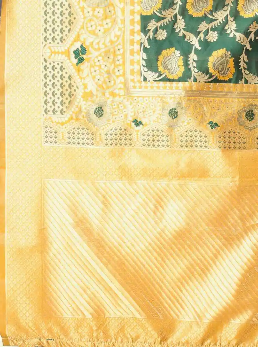 FANCY LICHI SILK RICH PALLU AND JACQUARD BORDER COPPER WORK SAREE WITH UNSTITCHED BLOUSE FESTIVE WEAR WHOLESALE PRICE ETHNIC GARMENT (3)