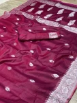 FANCY LINEN COTTON WEAVING WORK SAREE WITH UNSTITCHED BLOUSE FESTIVE WEAR WHOLESALE PRICE ETHNIC GARMENT (3)