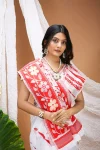FANCY LINEN COTTON WEAVING WORK SAREE WITH UNSTITCHED BLOUSE FESTIVE WEAR WHOLESALE PRICE ETHNIC GARMENT (5)