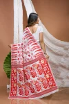 FANCY LINEN COTTON WEAVING WORK SAREE WITH UNSTITCHED BLOUSE FESTIVE WEAR WHOLESALE PRICE ETHNIC GARMENT (5)