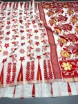 FANCY LINEN COTTON WEAVING WORK SAREE WITH UNSTITCHED BLOUSE FESTIVE WEAR WHOLESALE PRICE ETHNIC GARMENT (5)