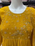 FANCY MUL CHANDERI KHATLI & BEADS, MULTI SEQUENCE CODING WORK TOP BOTTOM WITH DUPATTA FESTIVE WEAR WHOLESALE PRICE ETHNIC GARMENT (2)