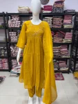 FANCY MUL CHANDERI KHATLI & BEADS, MULTI SEQUENCE CODING WORK TOP BOTTOM WITH DUPATTA FESTIVE WEAR WHOLESALE PRICE ETHNIC GARMENT (2)