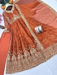 FANCY RANGOLI SILK SEQUENCE & ZARI EMBROIDERY WORK GOWN BOTTOM WITH DUPATTA FESTIVE WEAR WHOLESALE PRICE ETHNIC GARMENT (2)