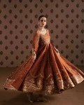 FANCY RANGOLI SILK SEQUENCE & ZARI EMBROIDERY WORK GOWN BOTTOM WITH DUPATTA ORANGE