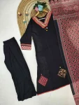 FANCY RAYON SLUB APPLIQUE WORK TOP BOTTOM WITH DUPATTA FESTIVE WEAR WHOLESALE PRICE ETHNIC GARMENT (19)