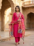 FANCY ROMAN SILK EMBROIDERY WITH SEQUENCE WORK TOP BOTTOM WITH DUPATTA RANI