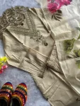FANCY ROMAN SILK EMBROIDERY WITH SEQUENCE WORK TOP BOTTOM WITH DUPATTA FESTIVE WEAR WHOLESALE PRICE ETHNIC GARMENT (2)