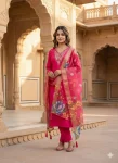 FANCY ROMAN SILK EMBROIDERY WITH SEQUENCE WORK TOP BOTTOM WITH DUPATTA FESTIVE WEAR WHOLESALE PRICE ETHNIC GARMENT (2)