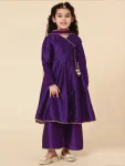 FANCY SILK WOVEN MOTI-LACE BORDER WORK KID’S TOP BOTTOM WITH DUPATTA FESTIVE WEAR WHOLESALE PRICE ETHNIC GARMENT (6)