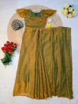 FANCY SPACE SILK LACE BORDER WORK GOWN SAREE FESTIVE WEAR WHOLESALE PRICE ETHNIC GARMENT (1)