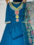 FANCY VATICAN SILK EMBROIDERY WITH SEQUENCE WORK TOP BOTTOM WITH DUPATTA OFFICE WEAR WHOLESALE PRICE ETHNIC GARMENT (5)