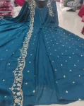 FANCY VICHITRA SILK EMBROIDERY FINELY CRAFTED THREAD WORK ANARKALI WITH DUPATTA FESTIVE WEAR WHOLESALE PRICE ETHNIC GARMENT (5)