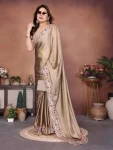LATEST CRUSH SILK EMBROIDERY WITH CUTWORK BORDER WORK SAREE WITH UNSTITCHED BLOUSE PARTY WEAR WHOLESALE PRICE ETHNIC GARMENT (18)