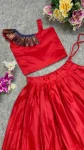 LATEST LICHI SILK JACQUARD WORK BORDER KID’S LEHENGA CHOLI FESTIVE WEAR WHOLESALE PRICE ETHNIC GARMENT (2)